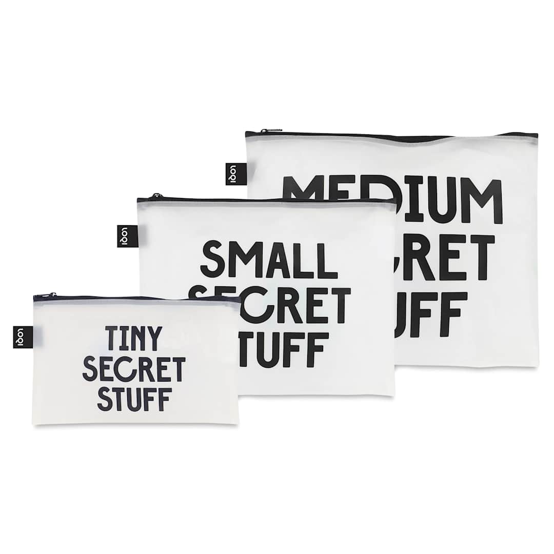 Open in modal - Loqi Zip Pocket Set - SNASK Transparent Bags, Set of 3