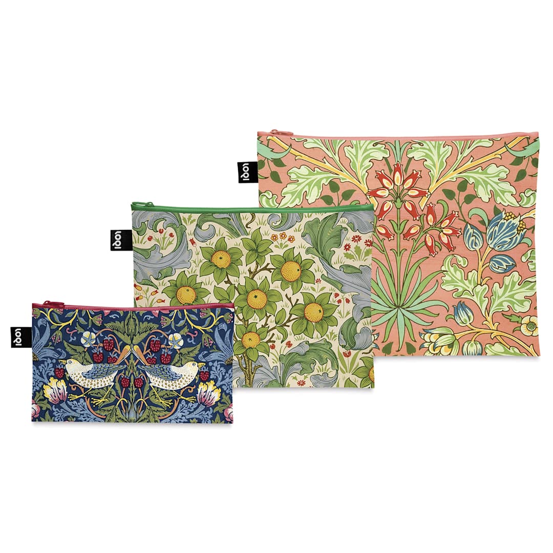 Open in modal - Loqi Zip Pocket Set - William Morris, Set of 3