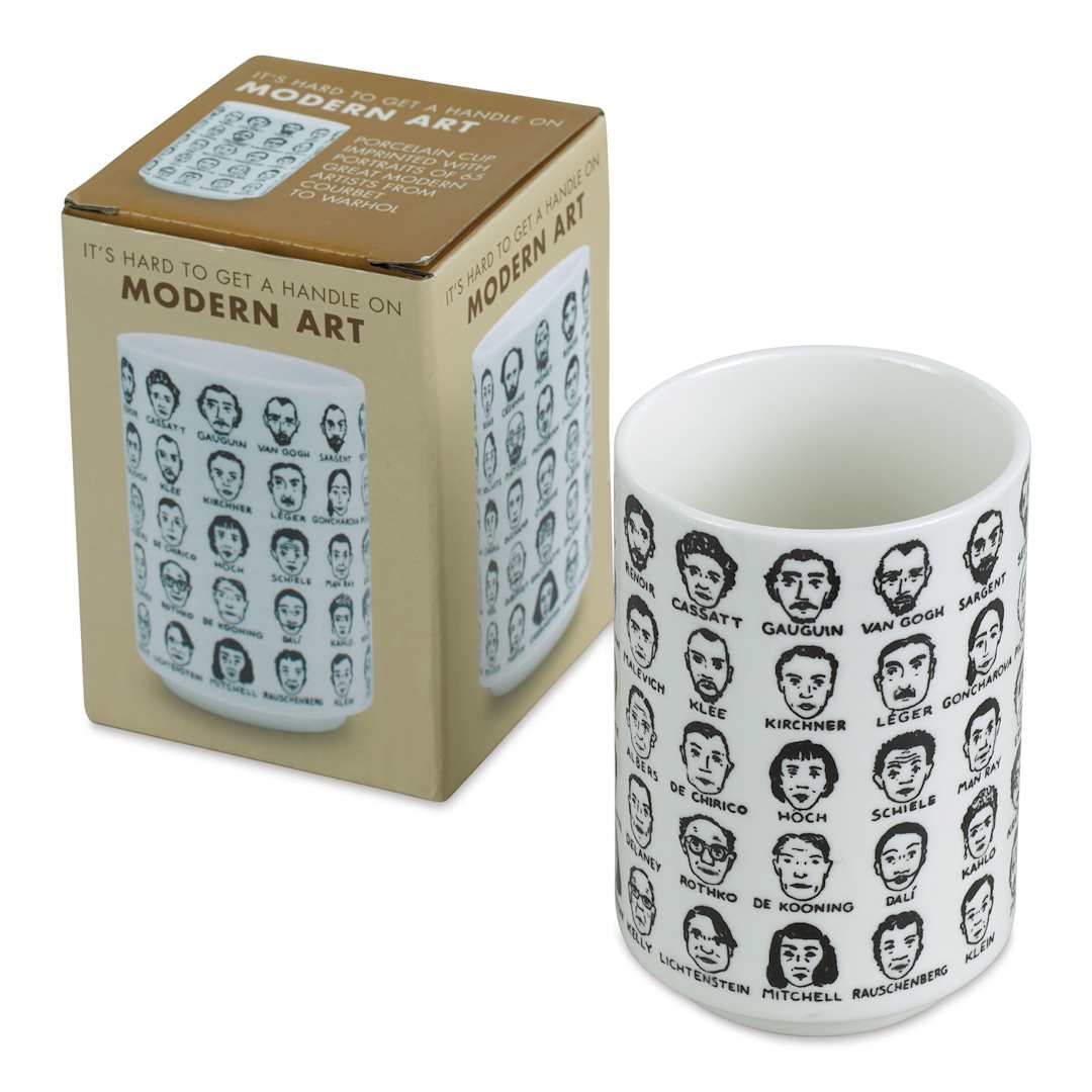 Open in modal - It's Hard to Get a Handle on Modern Art Mug (packaging and mug)