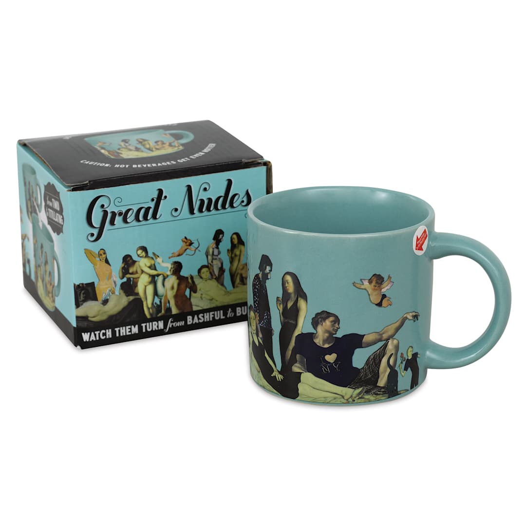 Open in modal - Great Nudes Heat-Changing Mug (packaging and right side of mug)
