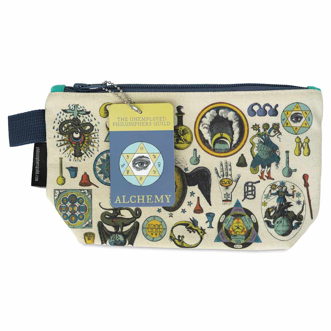 Open in modal - Alchemy Canvas Zipper Bag (front of bag, with tag)