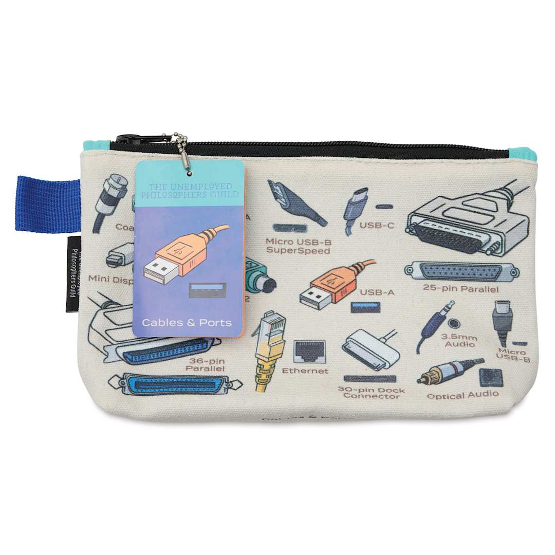 Open in modal - Cables & Ports Canvas Zipper Bag - 5" x 9", front of packaging