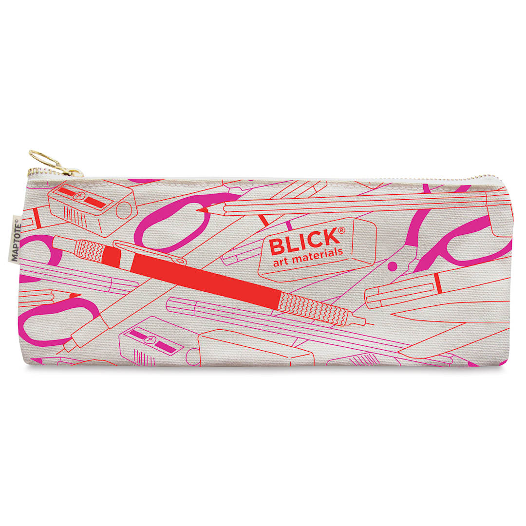 Open in modal - Blick Pencil Pouch by Maptote - Red and Pink (front of pouch)