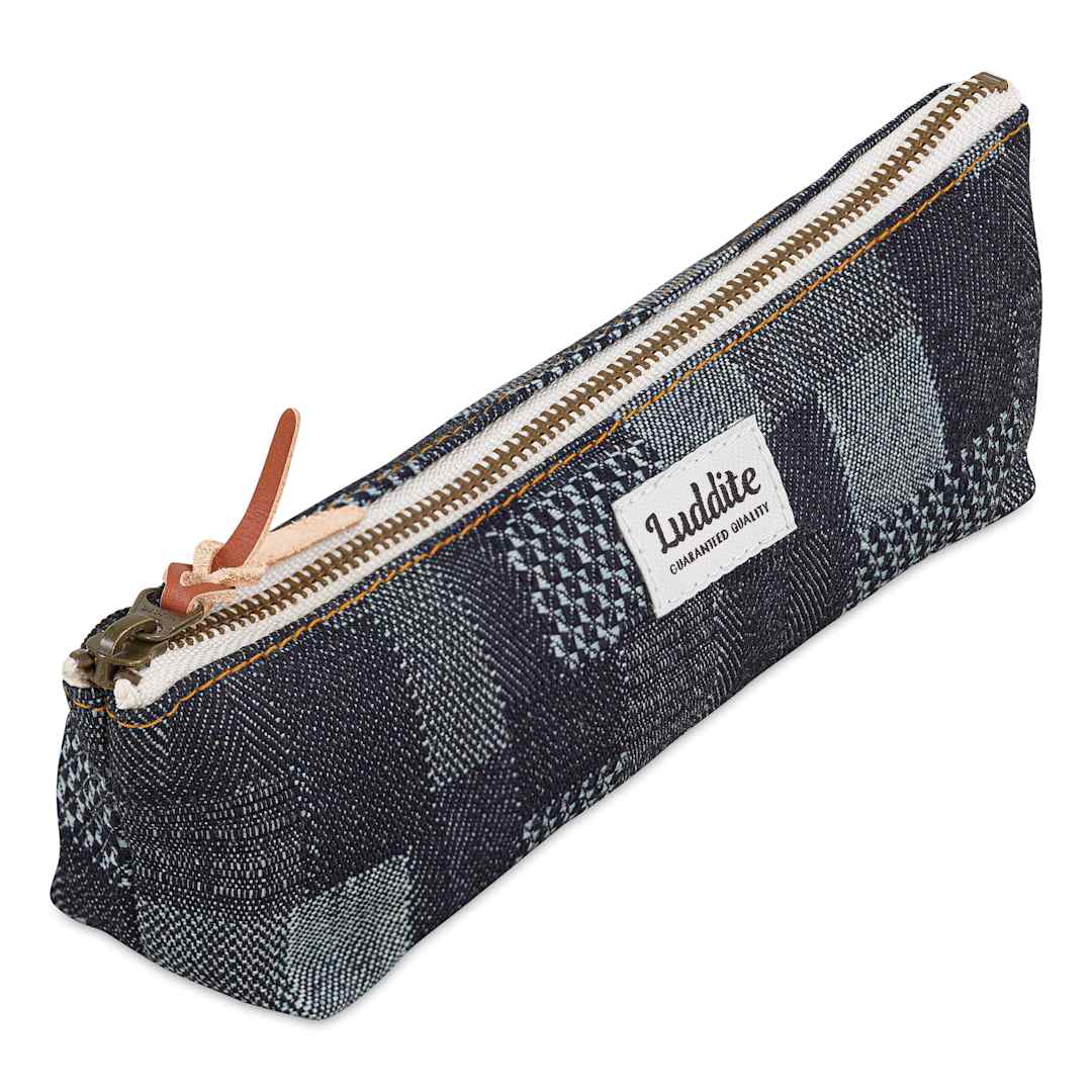 Open in modal - Luddite Boat Pen Pouch - Patchwork, zipped closed