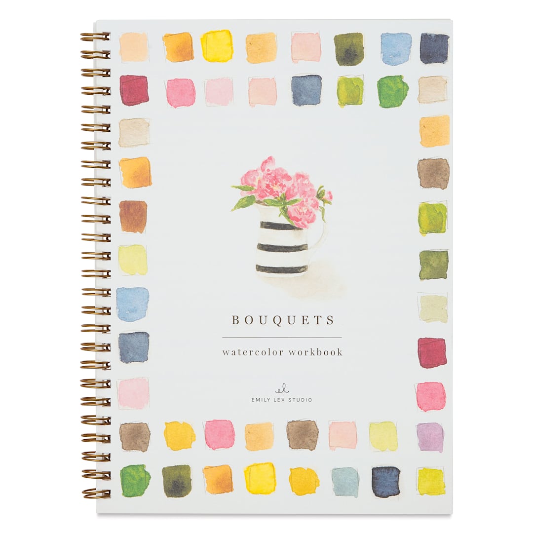 Open in modal - Emily Lex Studio Bouquets Watercolor Workbook - 6-1/2" x 9", front cover