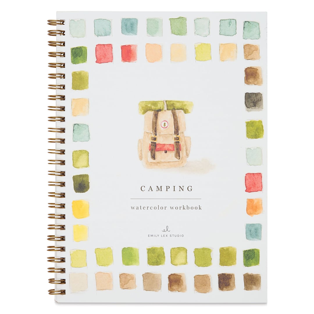 Open in modal - Emily Lex Studio Camping Watercolor Workbook - 6-1/2" x 9", front cover