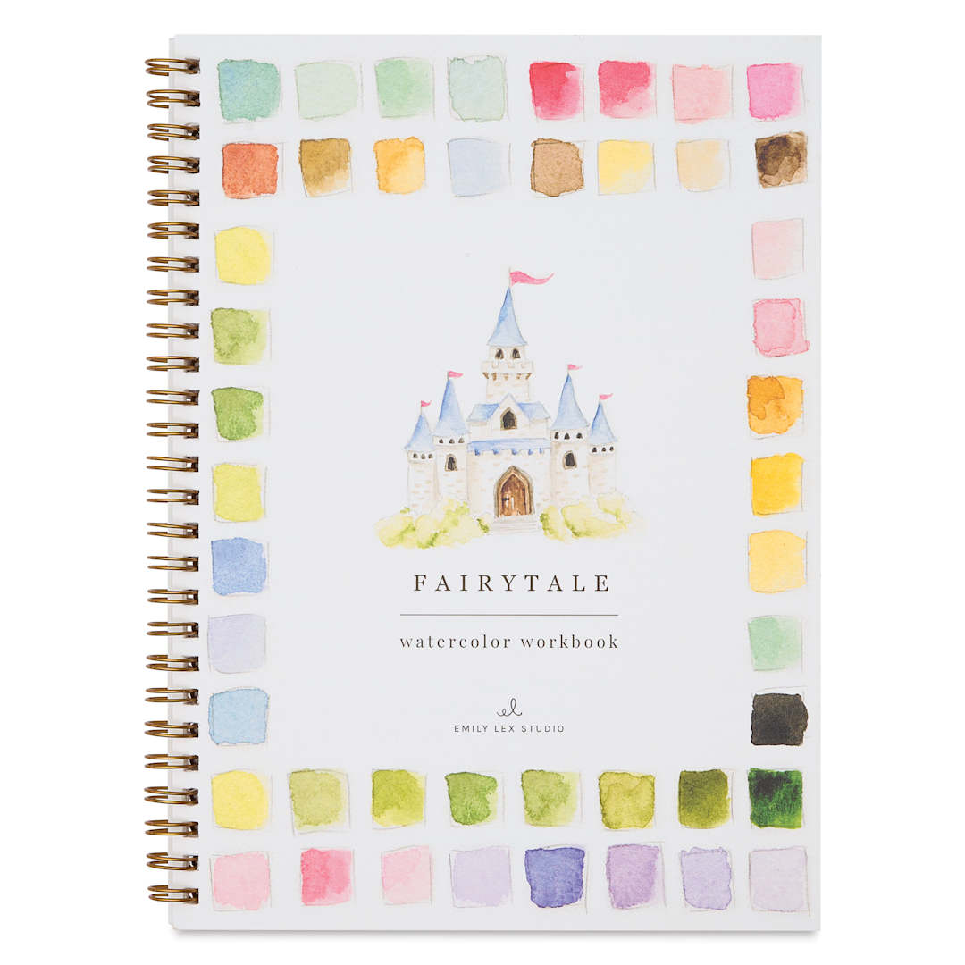 Open in modal - Emily Lex Studio Fairytale Watercolor Workbook - 6-1/2" x 9", front cover