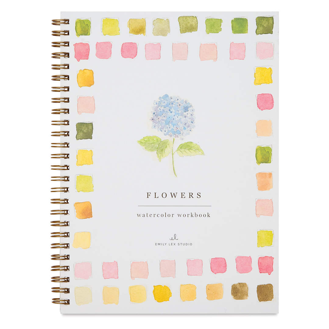 Open in modal - Emily Lex Studio Flowers Watercolor Workbook - 6-1/2" x 9", front cover