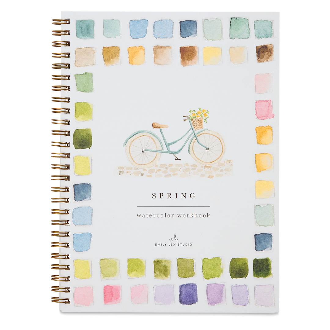 Open in modal - Emily Lex Studio Spring Watercolor Workbook - 6-1/2" x 9", front cover
