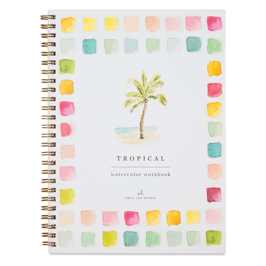 Open in modal - Emily Lex Studio Tropical Watercolor Workbook - 6-1/2" x 9", front cover