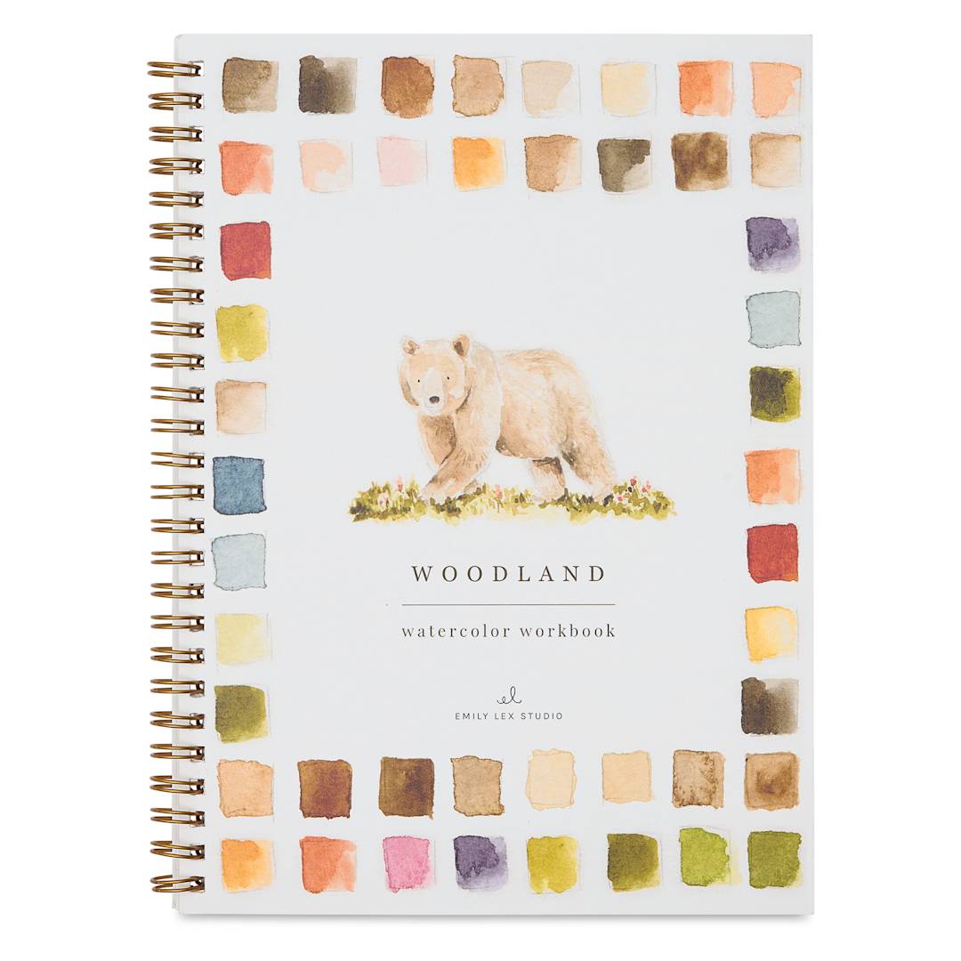 Open in modal - Emily Lex Studio Woodland Watercolor Workbook - 6-1/2" x 9", front cover