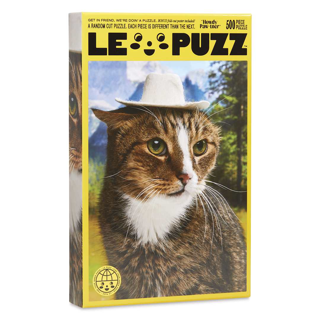 Open in modal - Le Puzz Howdy Pawtner 500-Piece Puzzle - 18" x 25", front of packaging
