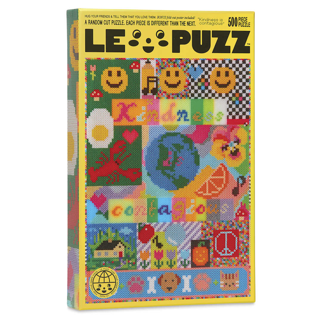 Open in modal - Le Puzz Kindness Is Contagious 500-Piece Puzzle 18" x 25", front of packaging