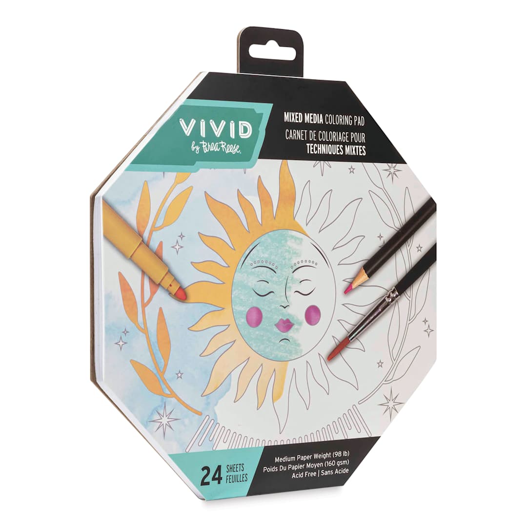 Open in modal - Brea Reese Vivid Mixed Media Coloring Pad - Octagon, 8.5" x 9.5"