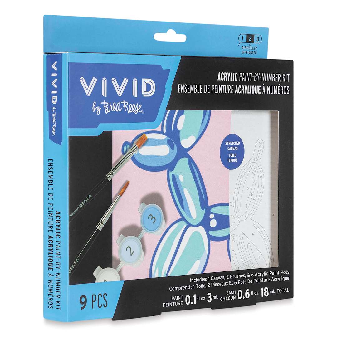 Open in modal - Brea Reese Vivid Mini Paint-by-Number Kit - Balloon Dog, packaging