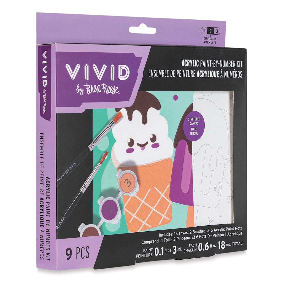 Open in modal - Brea Reese Vivid Mini Paint-by-Number Kit - Ice Cream, packaging