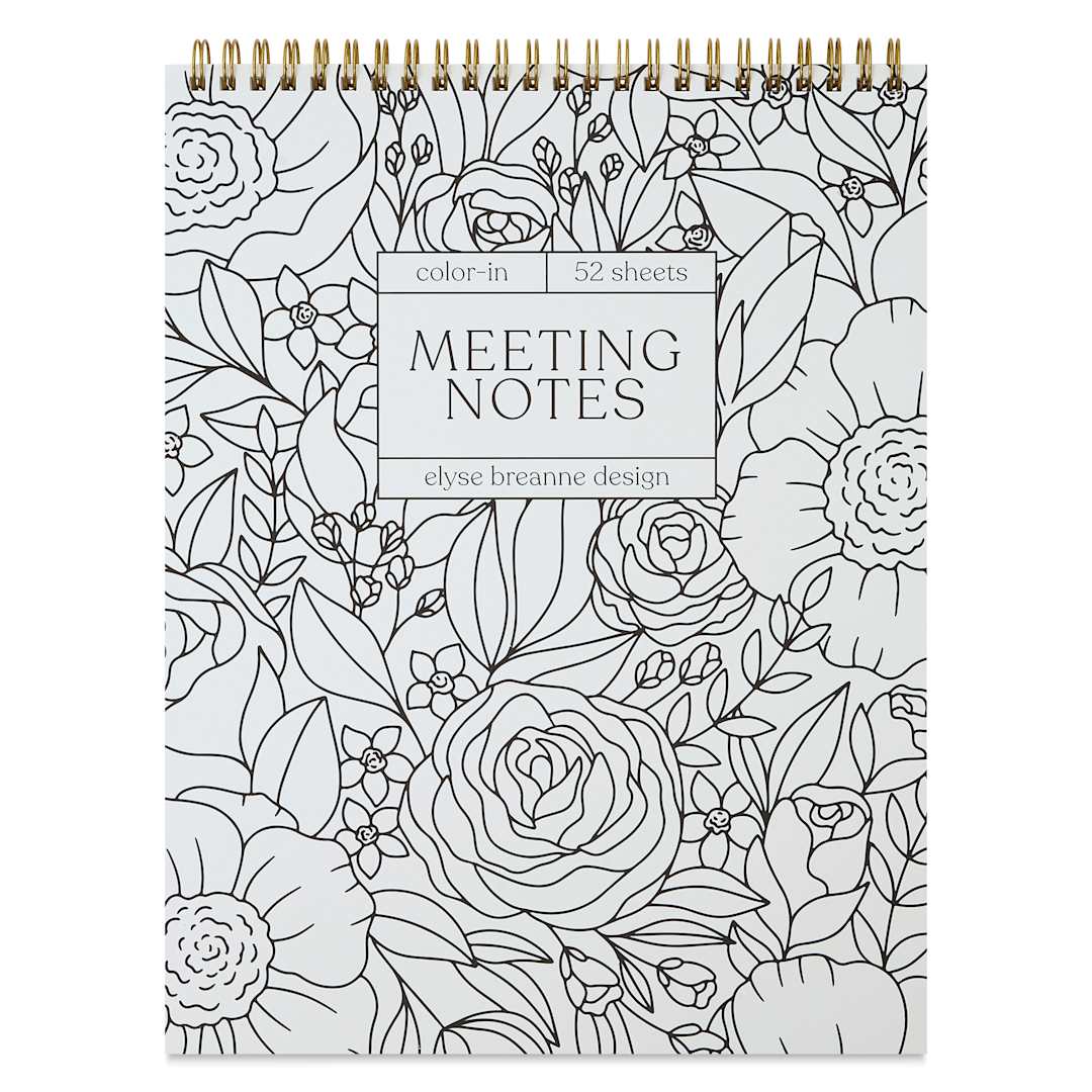 Open in modal - Elyse Breanne Color-in Meeting Notes Notebook, front