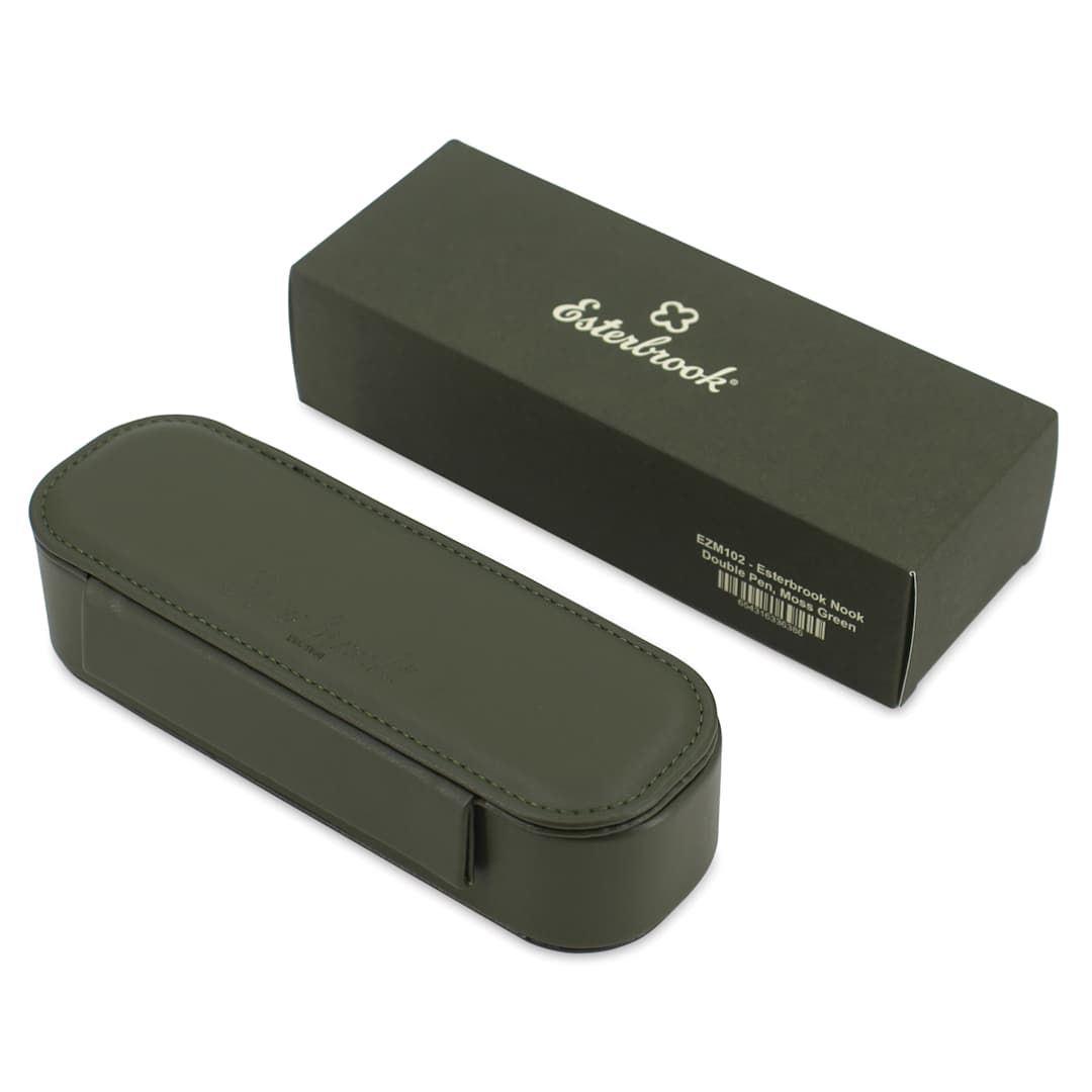 Open in modal - Esterbrook Pen Nook Pen Case - Double Pen, Moss Green