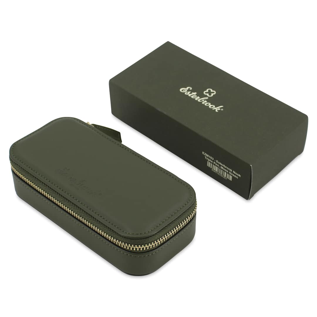 Open in modal - Esterbrook Pen Nook Pen Case - Triple Pen, Moss Green