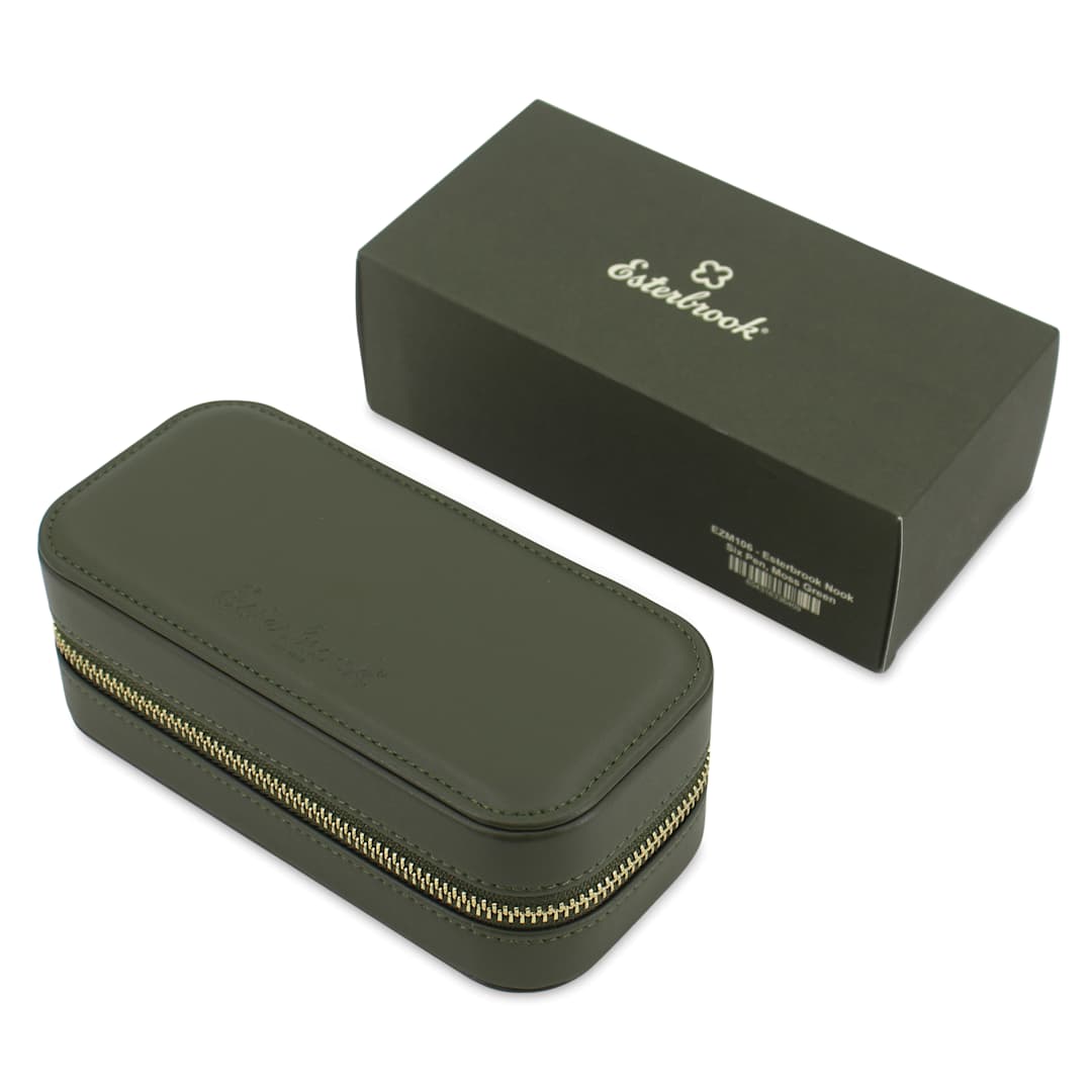 Open in modal - Esterbrook Pen Nook Pen Case - Six Pen, Moss Green