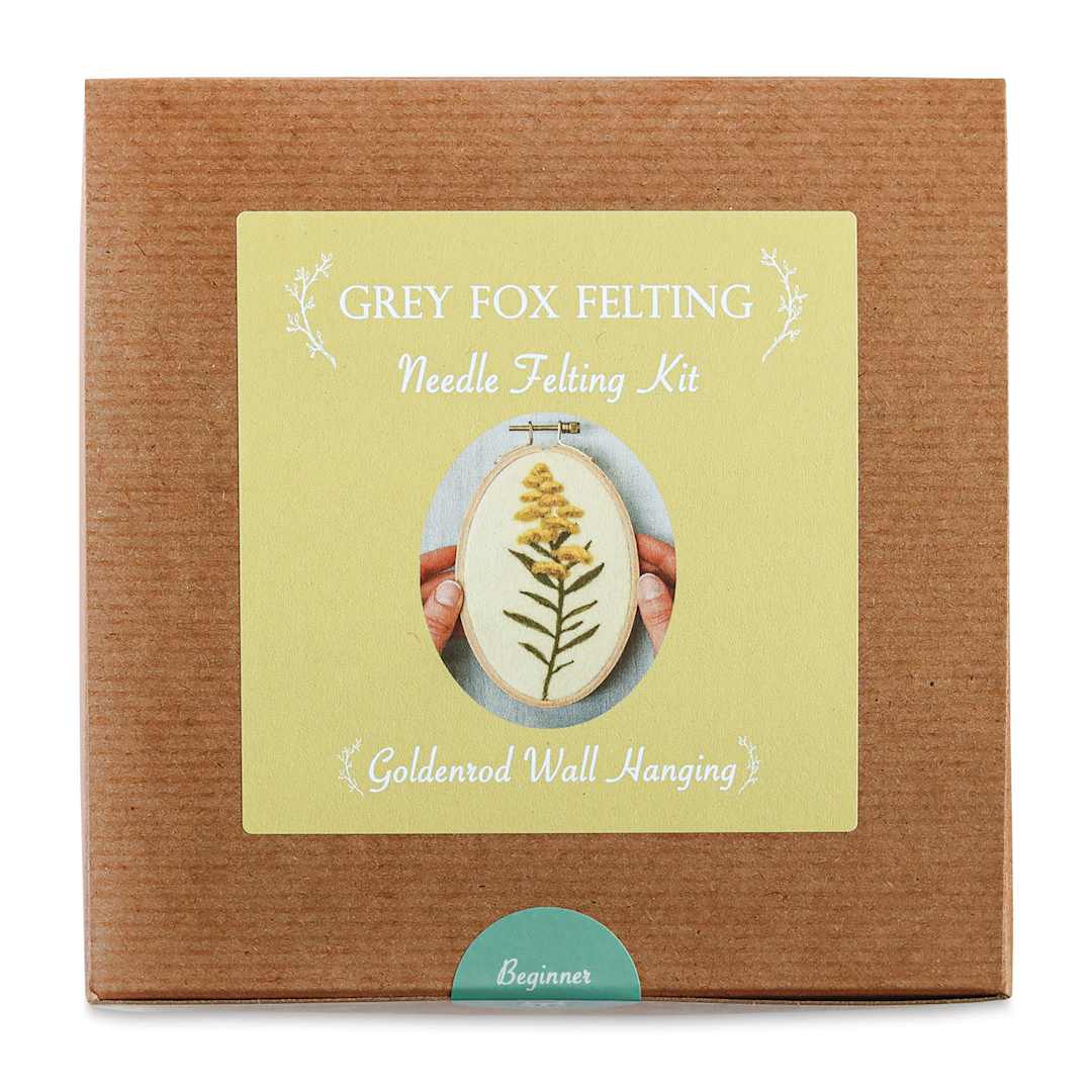 Open in modal - Grey Fox Felting Needle Felted Wall Hanging Kit (Front of packaging)
