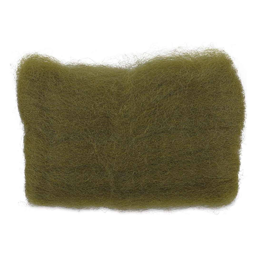 Open in modal - Wistyria Editions 100% Wool Roving - Olive, 14"