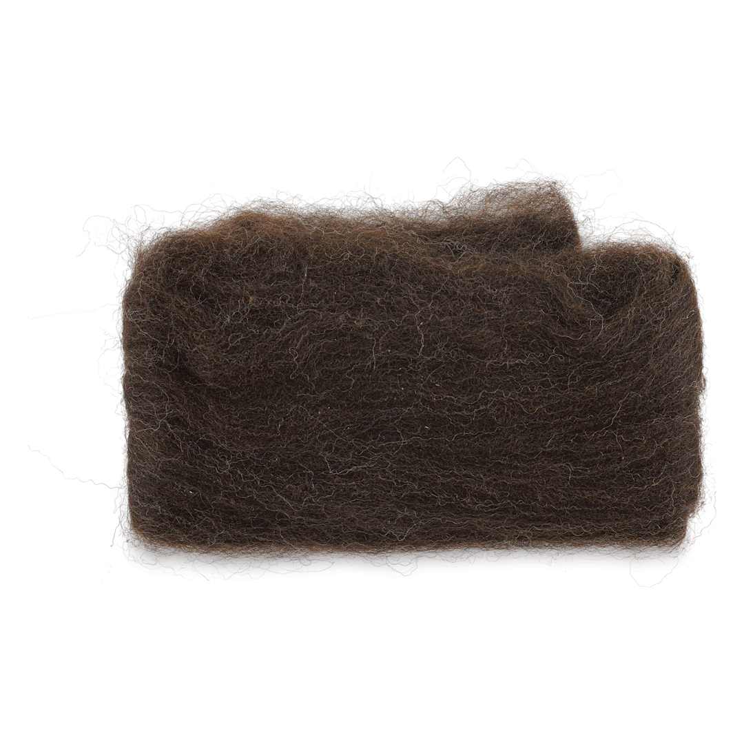 Open in modal - Wistyria Editions 100% Wool Roving - Dark Grey Brown, 14"