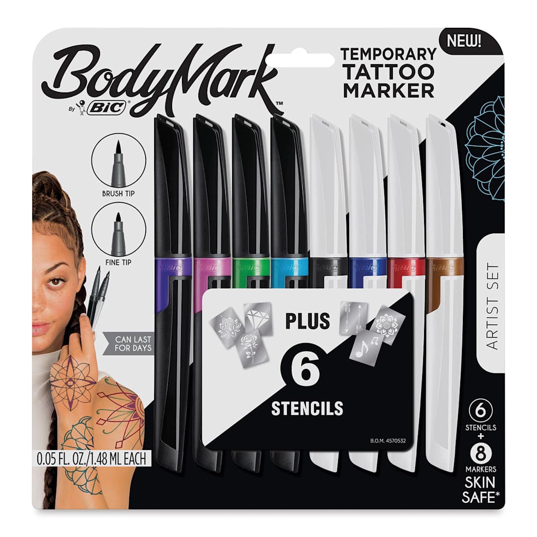 Bic BodyMark Mixed Tip Temporary Tattoo Markers Set of