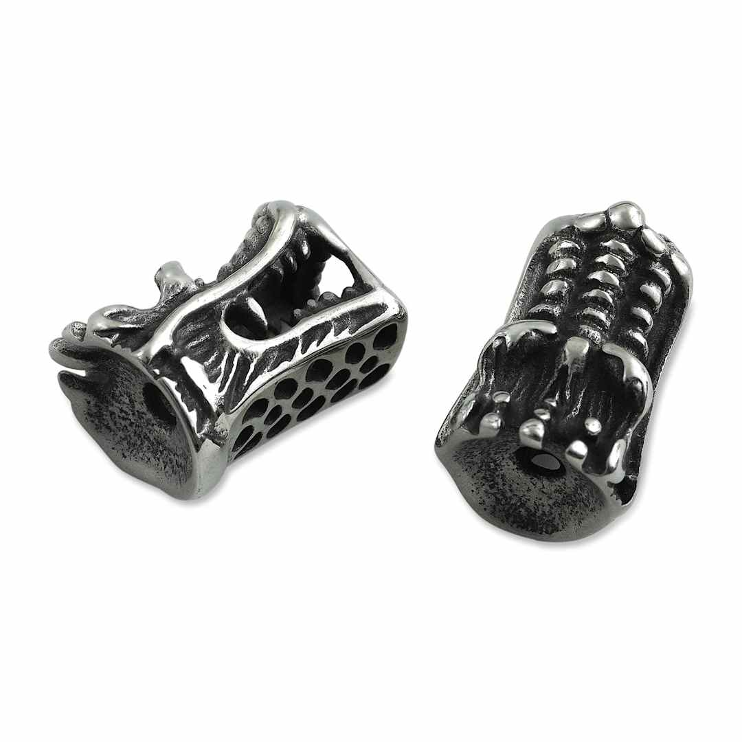 Open in modal - John Bead Antique Stainless Steel Beads - Dragon Head, 18 x 12 mm, Pkg of 2