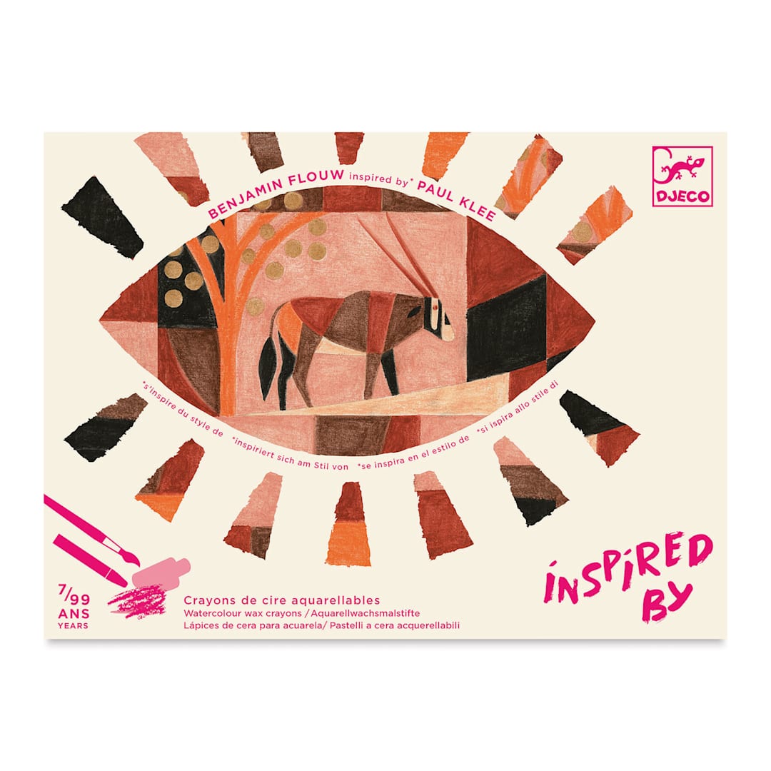 Open in modal - Djeco Inspired By Desert Watercolor Wax Crayons Kit (Front of package)