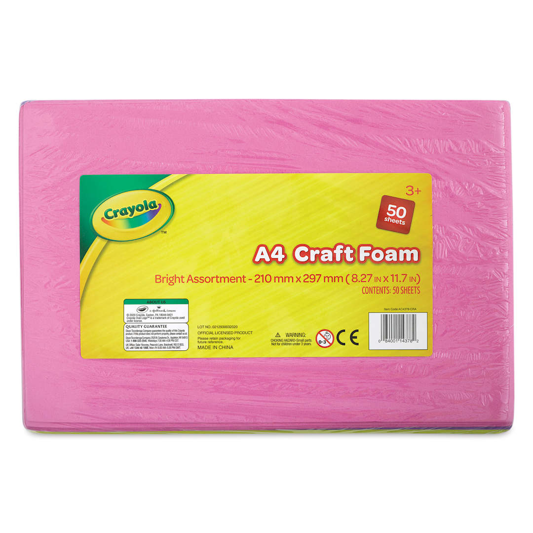 Open in modal - Crayola Craft Foam Sheets, Pkg of 50 (front of packaging) 