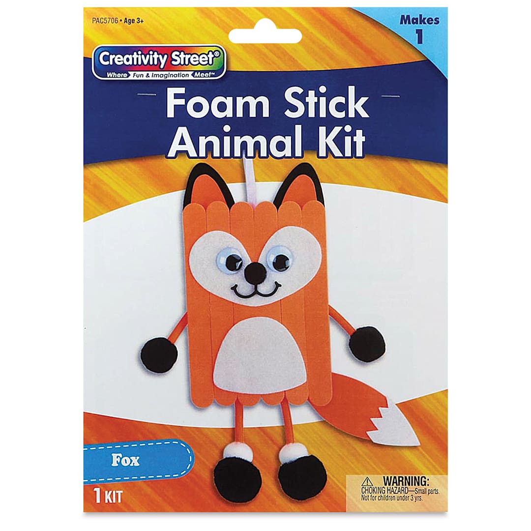 Open in modal - Creativity Street Foam Stick Animal Kit - Fox (front of packaging)