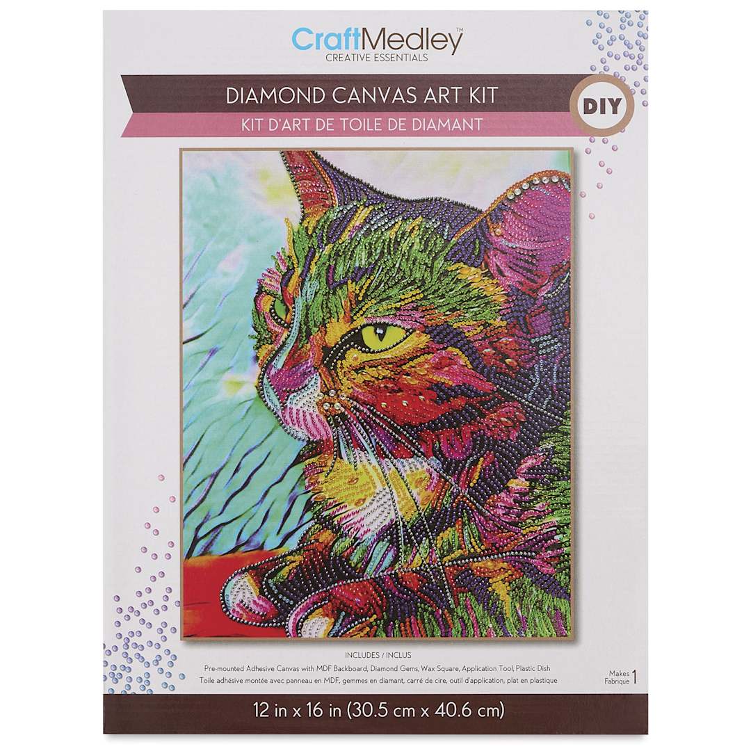 Open in modal - Craft Medley Diamond Painting Canvas Art Kit - Cat 2 - front of packaging