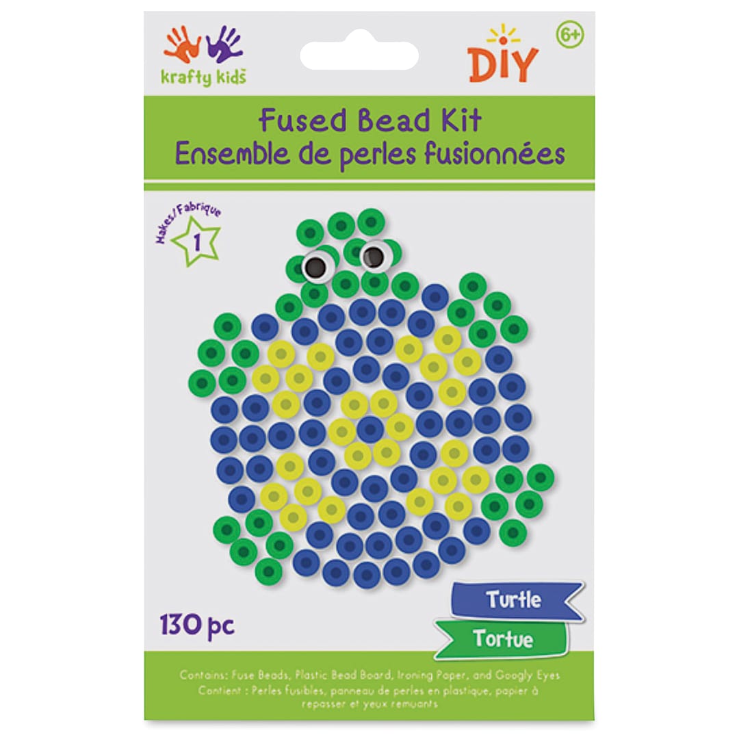 Open in modal - Krafty Kids Fused Bead Kit - Turtle (front of packaging)