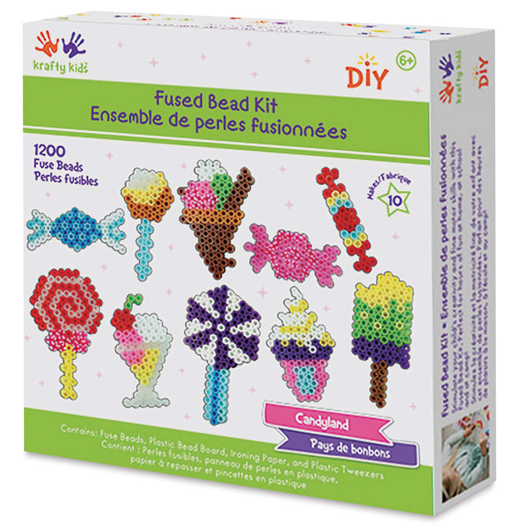 Open in modal - Krafty Kids Fused Bead Kit - Candyland Set (front of packaging)