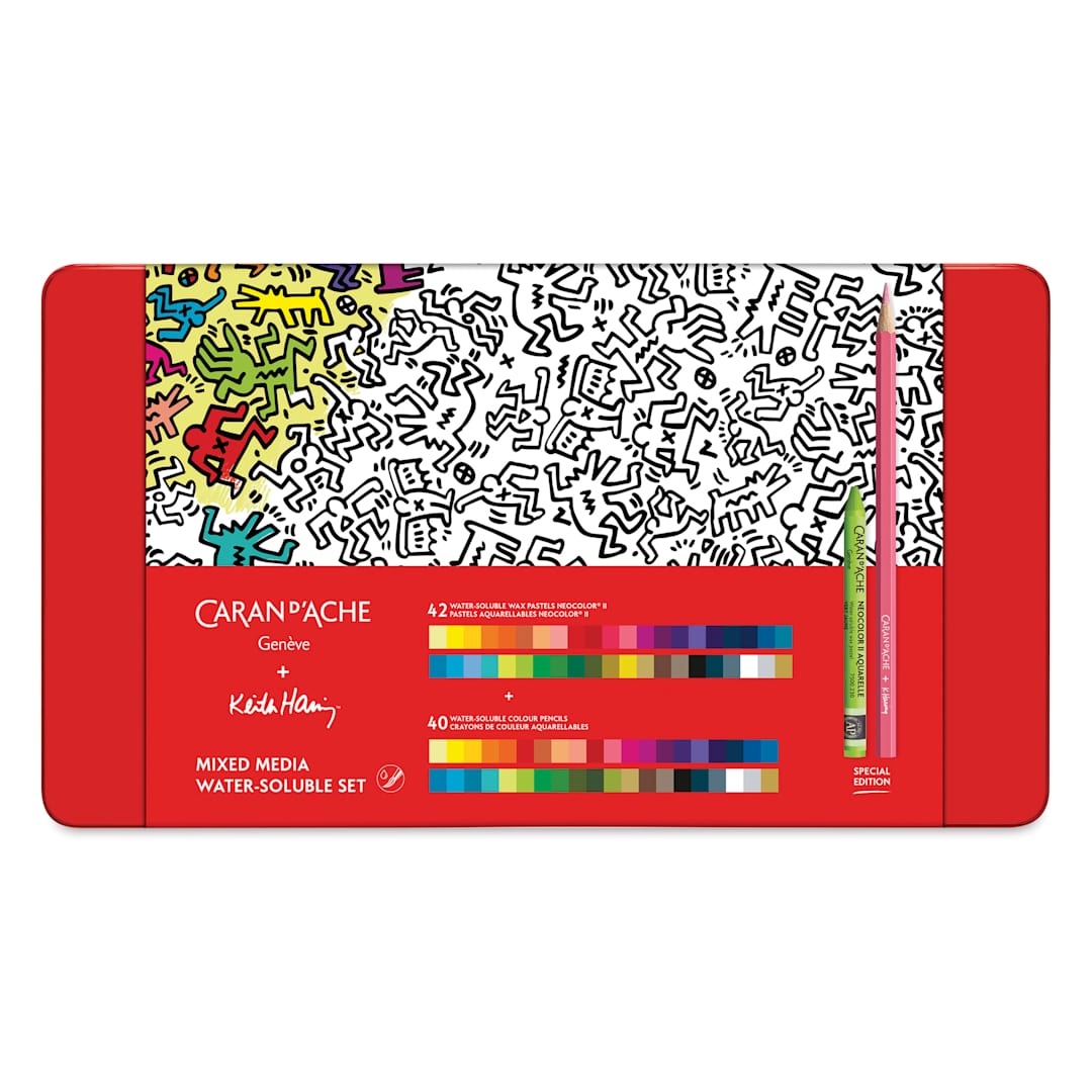 Open in modal - Caran d'Ache Keith Haring Mixed Media Set, front of the packaging