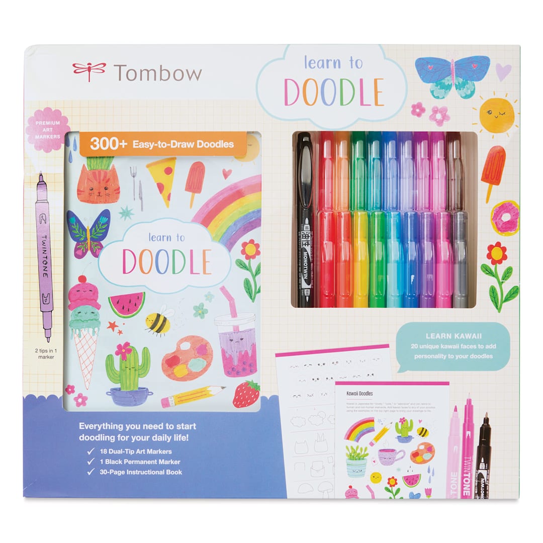Open in modal - Tombow Learn to Doodle Kit, front of the packaging