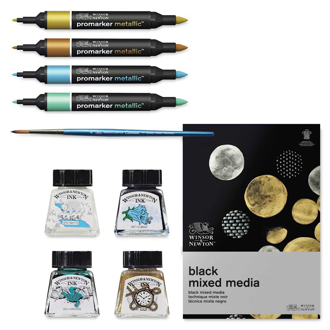 Open in modal - Winsor & Newton Metallic Mixed Media Set contents