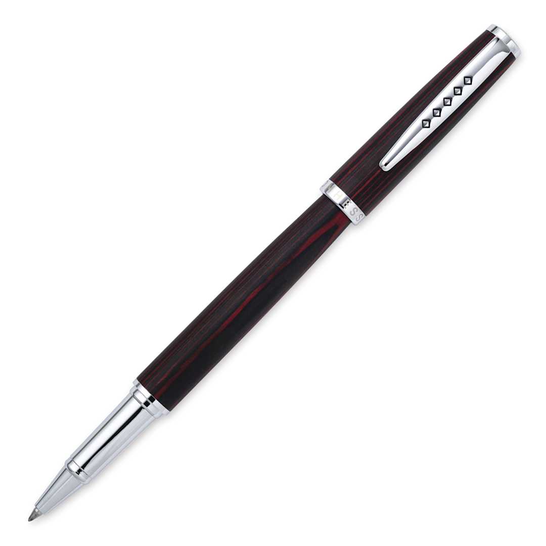 Open in modal - Tom Hessin Edinburgh Collection Rollerball Pen - Forth Bridge Red, cap off