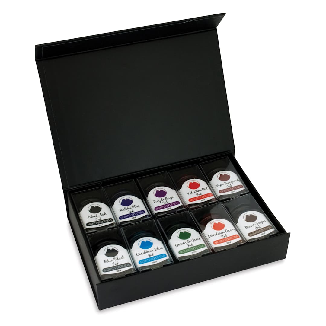 Open in modal - Monteverde Core Fountain Pen Inks - Gift Set of 10, contents