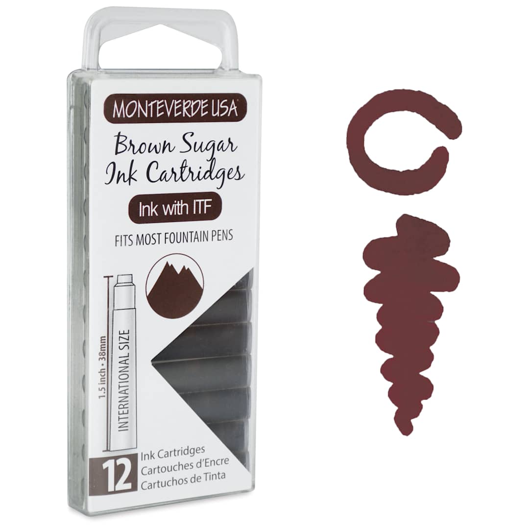 Open in modal - Monteverde Core Universal Ink Cartridge - Brown Sugar, Pkg of 12