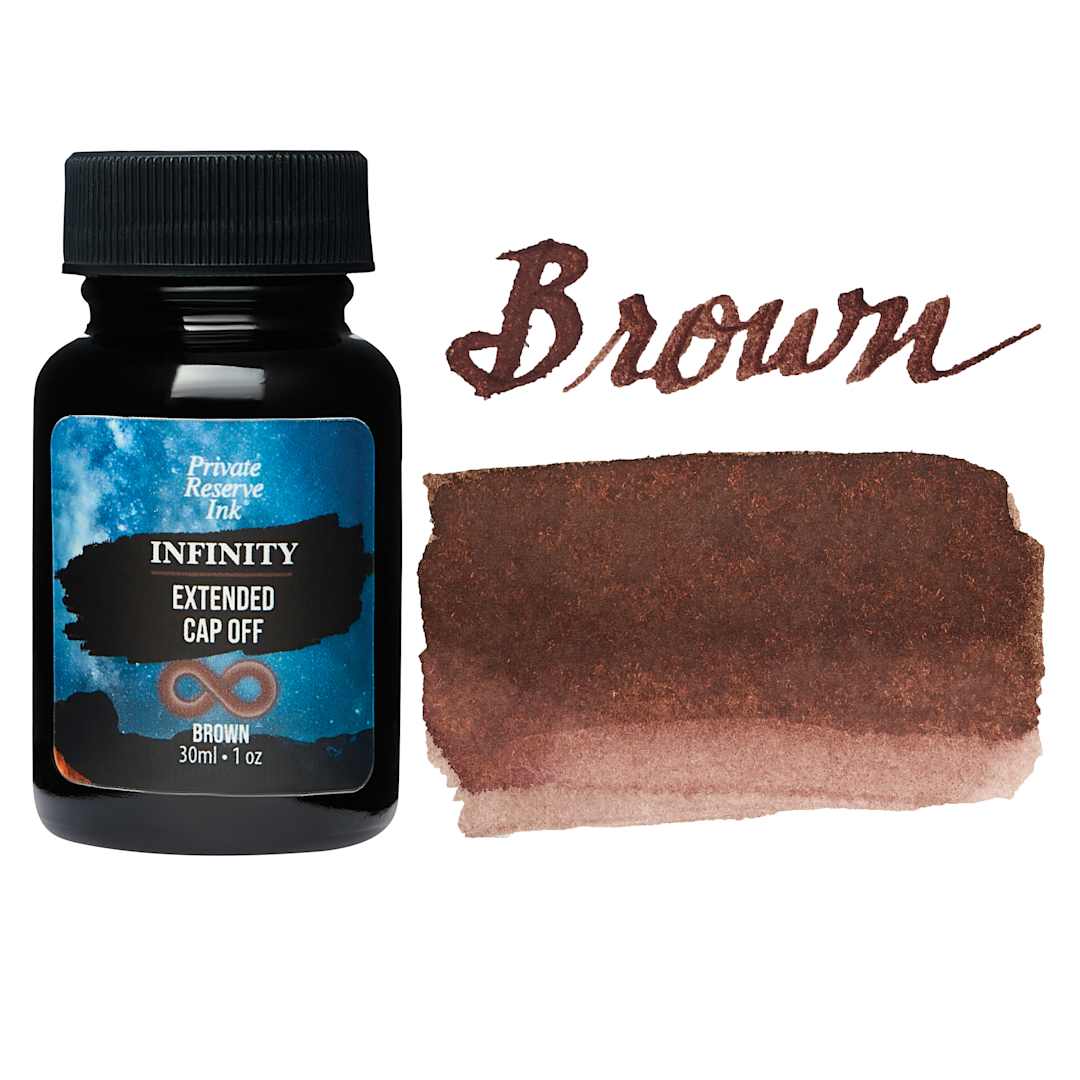 Open in modal - Private Reserve Infinity Ink - Brown, 30 ml bottle and swatch