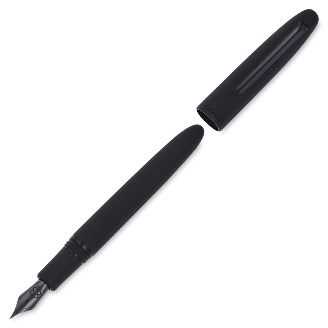 Open in modal - Esterbrook Estie Fountain Pen - Raven Matte Black, Extra Fine Nib, uncapped (image may show a different size nib)