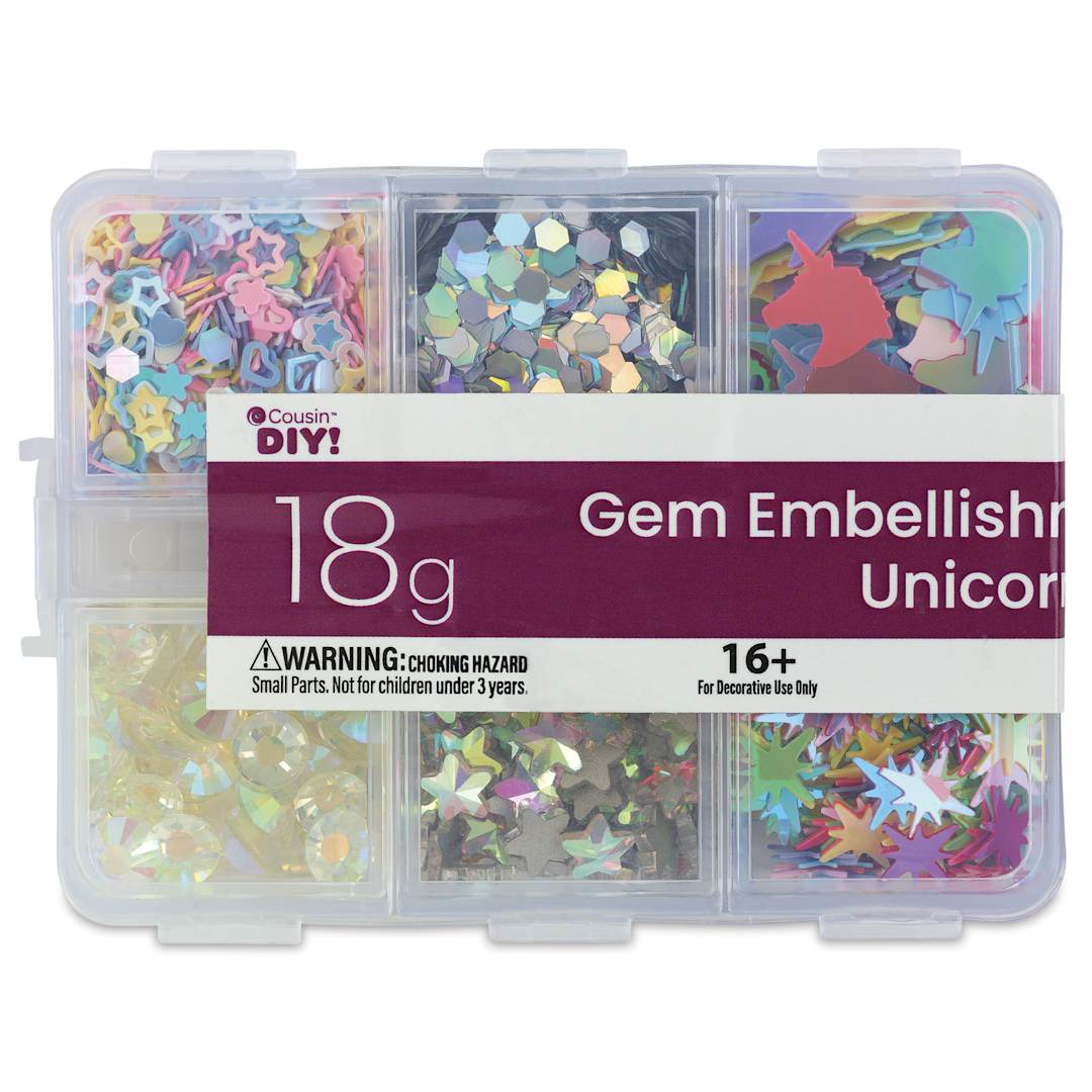 Open in modal - Cousin DIY Gem Embellishment Pack - Unicorn, 18 g - front of packaging