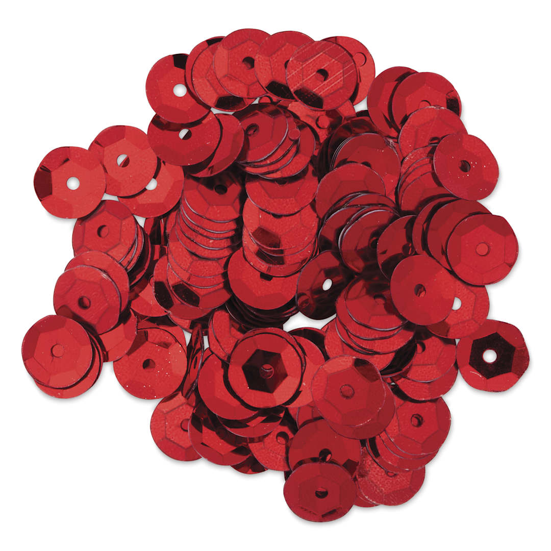 Open in modal - Cousin DIY Cupped Sequins - Pkg of 200, Red, 8 mm
