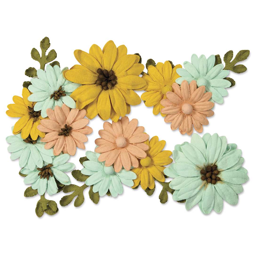 Open in modal - Little Birdie Fairy Garden Paper Flowers - Sunshine and Lemonade, Pkg of 5