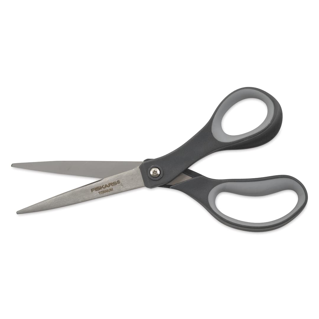 Open in modal - Fiskars Everyday SoftGrip Titanium Scissors - 8" out of packaging