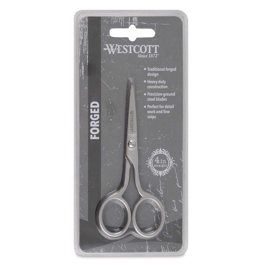 Open in modal - Westcott Hot Forged Medium Duty Precision Scissors - 4" Blade front of packaging