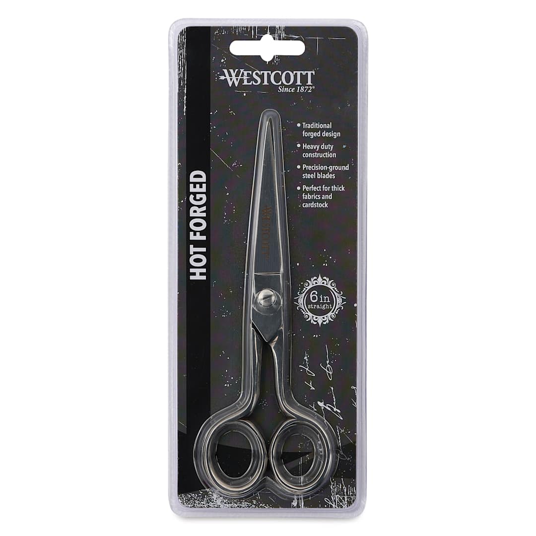Open in modal - Westcott Hot Forged Medium Duty Precision Scissors - 6" Blade front of packaging