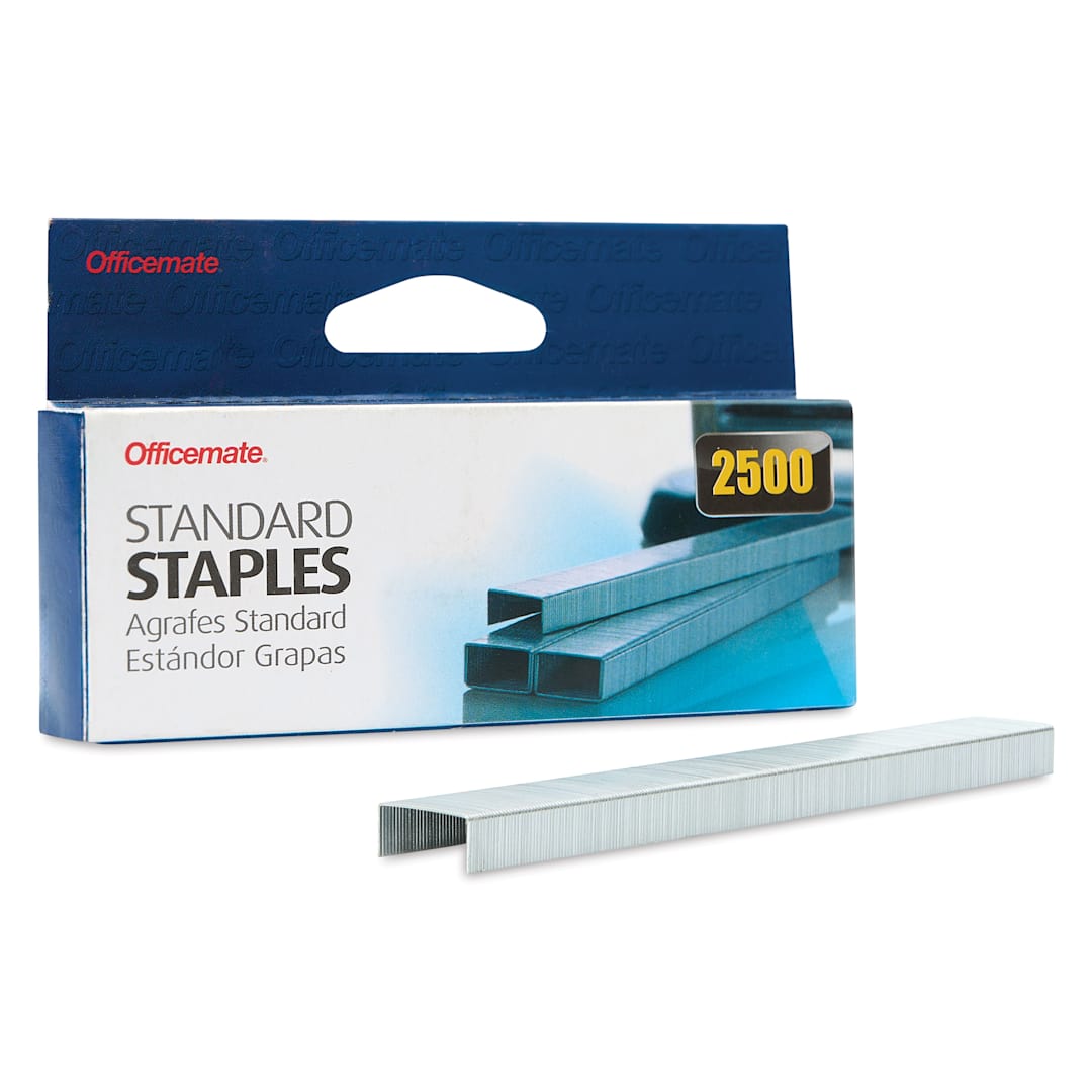 Open in modal - Officemate Standard Chisel Point Staples - Pkg of 2,500, 1/4" contents with packaging